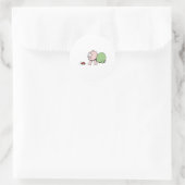 Sticker Rond Bébé mignon chasse Ladybug (Sac)