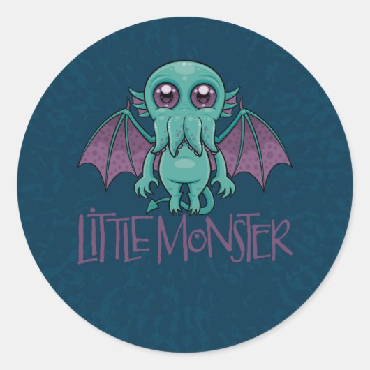 Sticker Rond Bébé mignon Cthulhu Petit Monstre (Devant)