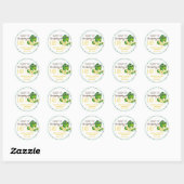Sticker Rond Bébé mignon Dinosaure Hatchling Oeuf Garçon fille (Feuille)