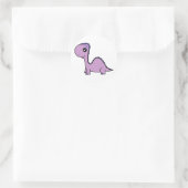 Sticker Rond Bébé mignon Dinosaure pourpre (Sac)
