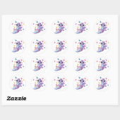Sticker Rond Bébé mignon Dragon (Feuille)