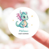 Sticker Rond Bébé mignon Dragon