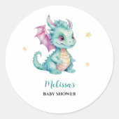 Sticker Rond Bébé mignon Dragon (Devant)