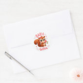 Sticker Rond Bébé mignon Écureuil fille (Enveloppe)