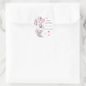 Sticker Rond Bébé mignon éléphant avec ballons Baby shower fill (Sac)