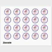 Sticker Rond Bébé mignon éléphant avec Zoo Joyeux Noël (Feuille)