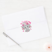 Sticker Rond Bébé mignon Eléphant fille (Enveloppe)