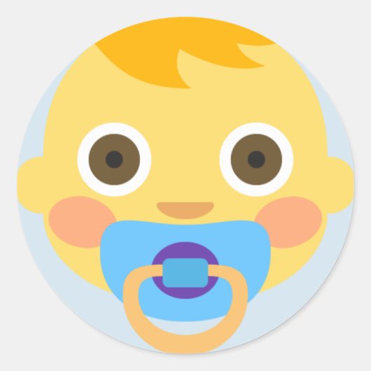 Sticker Rond Bébé mignon Emoji (Devant)