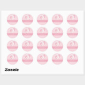 Sticker Rond Bébé mignon Empreintes Fille Adorable Motif Douche (Feuille)