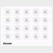 Sticker Rond Bébé mignon fille rose Eléphants Baby shower moder (Feuille)