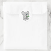 Sticker Rond Bébé mignon Koala avec Eucalyptus Feuilles (Sac)