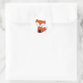 Sticker Rond Bébé mignon Red Fox animal (Sac)