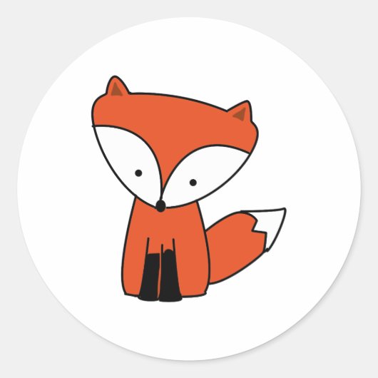 Sticker Rond Bébé mignon Red Fox animal (Devant)
