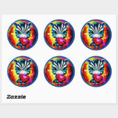 Sticker Rond Bébé mignon Zebra avec coeur (Feuille)