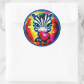 Sticker Rond Bébé mignon Zebra avec coeur (Sac)