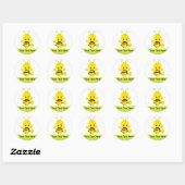 Sticker Rond Bébé mignonne Bumble Bee (Feuille)