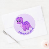 Sticker Rond Bébé mou Brontosaurus Dinosaur (Enveloppe)