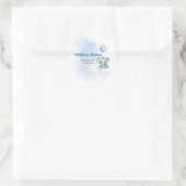 Sticker Rond Bébé mou Eléphant Bleu Bleu Aquarelle (Sac)