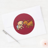 Sticker Rond Bébé Nez Baisers du chien (Enveloppe)