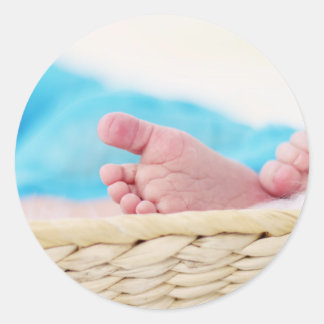 Sticker Rond bébé nouveau-né bébé crèche bébé pieds pieds empre