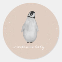 Bébé Penguin hiver neige rose Baby shower fille