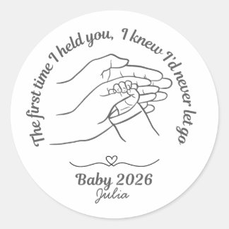 Sticker Rond Bébé Personnalisé 2026 Rose Nom Personnalisé Class