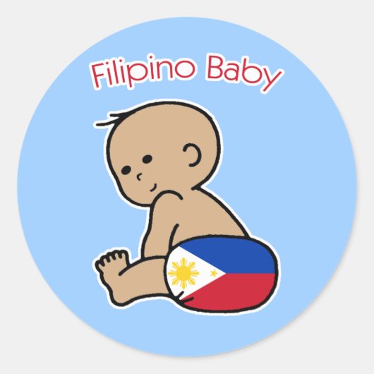 Sticker Rond Bébé philippin (Devant)