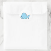 Sticker Rond Bébé poisson bleu nage (Sac)