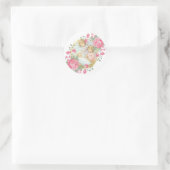 Sticker Rond Bébé religieux Jésus Anges de Noël Roses roses ros (Sac)