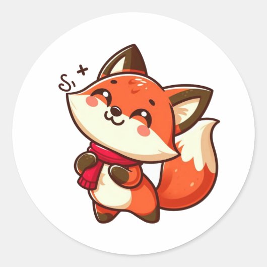 Sticker Rond bébé renard (Devant)