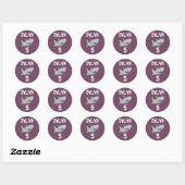Sticker Rond Bébé requin rose anniversaire (Feuille)