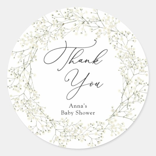 Sticker Rond Bébé Respiration Douche Balises cadeaux (Devant)