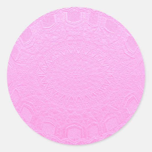 Sticker Rond Bébé Rose Argent Pailleté en Relief (Devant)