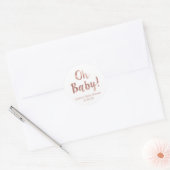 Sticker Rond Bébé rose baby shower d'or (Enveloppe)