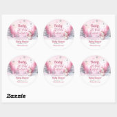 Sticker Rond Bébé rose C'est froid dehors Baby shower de fille  (Feuille)