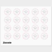 Sticker Rond Bébé rose Confetti Baptême Christening Favoriser (Feuille)