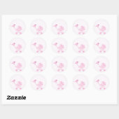 Sticker Rond Bébé rose fille (Feuille)