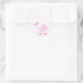Sticker Rond Bébé rose fille (Sac)