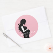 Sticker Rond BÉBÉ Rose Fille Baby shower Fête d'arrosage (Enveloppe)