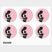 Sticker Rond BÉBÉ Rose Fille Baby shower Fête d'arrosage (Feuille)