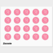 Sticker Rond Bébé rose mignonne Empreintes C'est un Baby shower (Feuille)