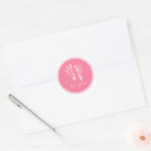 Sticker Rond Bébé rose mignonne Empreintes C'est un Baby shower (Enveloppe)