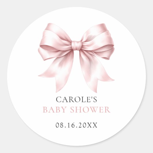 Sticker Rond Bébé rose rousse Baby shower fille (Devant)