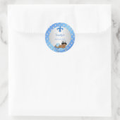 Sticker Rond Bébé royal bleu et argent Coussin (Sac)