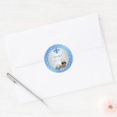 Sticker Rond Bébé royal bleu et argent Coussin (Enveloppe)