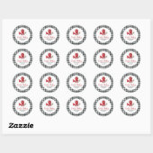 Sticker Rond Bébé Santa Bébé Shower de Noël (Feuille)