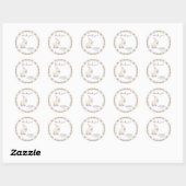 Sticker Rond Bébé Shower Canard Chanceux (Feuille)