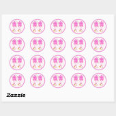 Sticker Rond Bébé Shower Filles Jumelles (Feuille)