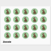 Sticker Rond Bébé singe de la jungle (Feuille)