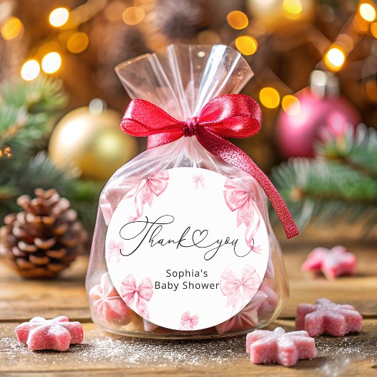 Sticker Rond Bébé son froid à l'extérieur du Baby shower de Bow